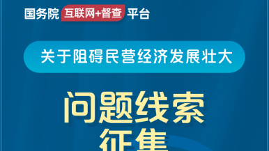 男生女生屌逼视频国务院“互联网+督查”平台公开征集阻碍民营经济发展壮大问题线索